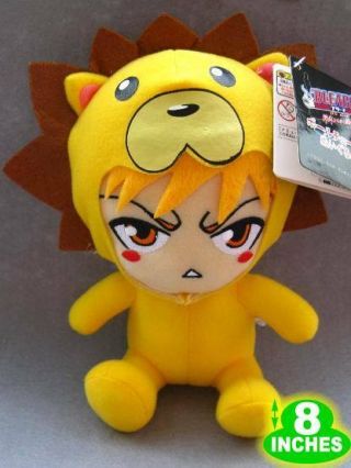Cute 20cm Bleach Ichigo Hollow Plush Stuffed Doll Yellow Brown Blpl5097