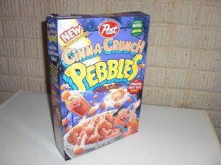 Vintage 1999 Cinnamon Crunch Pebbles Empty Cereal Box