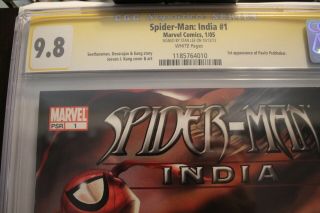 Spider - Man: India 1 CGC 9.  8 Signature Series Stan Lee Signed.  Only Gold 9.  8 2