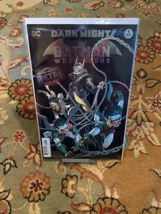 Dark Nights Batman Who Laughs 1 Foil Cover 1st Print Dark Nights Metal Tie - In