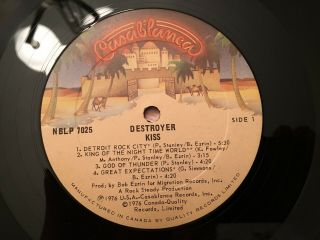Kiss Destroyer Lp 2nd Pressing Rare Canada NM,  vinyl Tan Casablanca 3