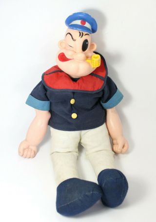 Popeye The Sailor Man Vintage Uneeda Plush Vinyl Doll Action Figure Toy 1979
