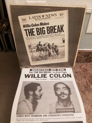Willie Colon - La Gran Fuga Banned FBI Sleeve & Poster 1971 Rare 2