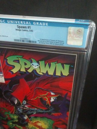 CGC 9.  6 (NM, ) Spawn 1 - 1st appearance Spawn - McFarlane - White Pages/New Case 3