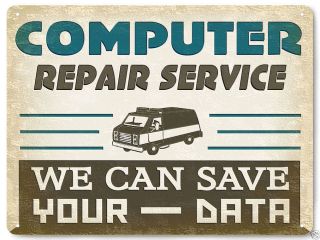 Computer Metal Sign Service Repair Programer Vintage Style Display Decor Art 260