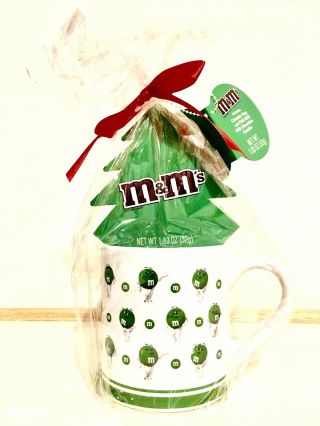 M&m’s Ceramic Mug Gift Set With Milk Chocolates Candies 1.  83 Oz
