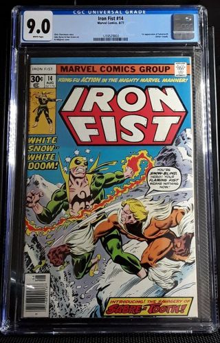 Iron Fist 14,  Aug 1977 Cgc 9.  0 First Appearance Of Sabretooth