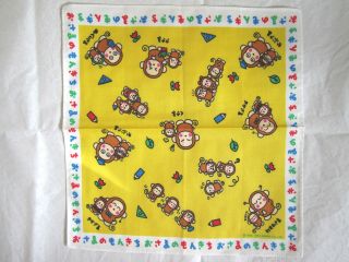 Osaru No Monkichi Monkey Handkerchief Made In Japan 1994 Study
