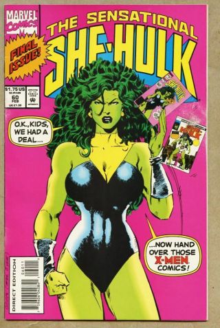 Sensational She - Hulk 60 - 1994 Vg - 3.  5 Last Issue - She Hulk Millie The Model
