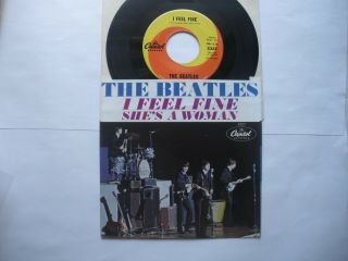 Beatles - 1964 0riginal Picture Sleeve,  45 " I Feel Fine/she 