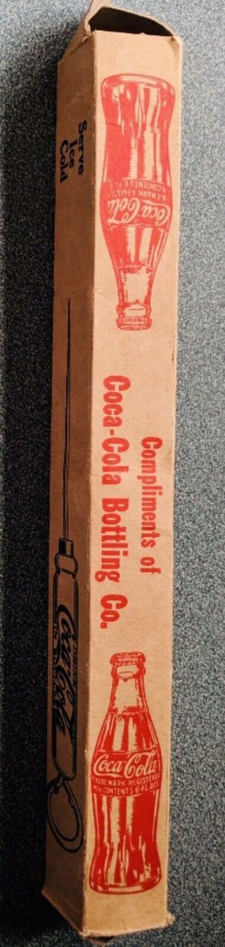 Neat Vintage Coca - Cola Bottle Opener With Wooden Handle And Box - Coke Advertising 3