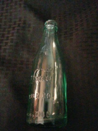 Antique scarce STRAIGHT SIDED COCA COLA bottle green glass Newark Ohio 2