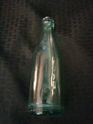 Antique scarce STRAIGHT SIDED COCA COLA bottle green glass Newark Ohio 3