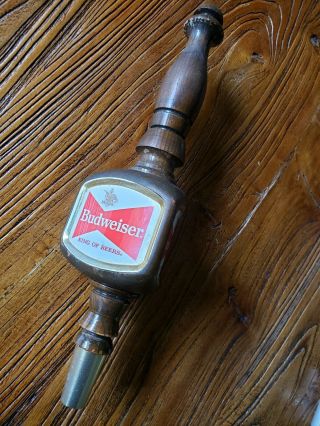 Vintage Budweiser King Of Beers Classic Style 3 Way Wood Bar Beer Tap Handle