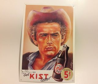 1996 James Dean Says " Get Kist Today " - Metal Tin Poster Sign 10.  75 " X 16 "