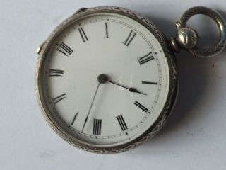 An Antique Fine Silver Cased Open Face Pocket Watch