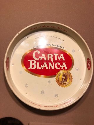1961 Carta Blanca Beer Tray In Vintage