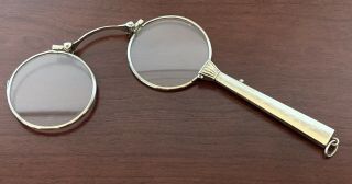 Deco Platinum Plated Chatelaine Lorgnette Pendant Opera Glasses Antique Vintage