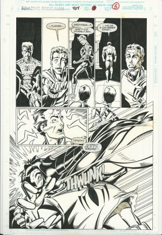 Spider - Man 404 Marvel 1995 Comic Book Art Pg.  5 Mark Bagley