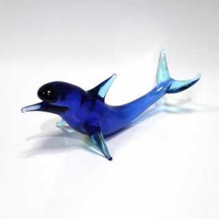 Big Blown Art Glass Figurine " Dolphin " Russian Handmade 42