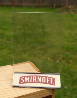 Smirnoff Vodka Logo 2003 5 1/4 " Table Top Sign Menu Holder Frame Plexiglass