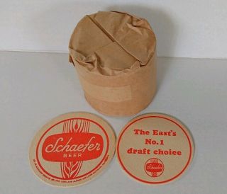 Vintage Schaefer Beer Bar Coasters 50ct.  Sleeve Nos