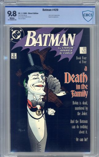 Batman 429 Cbcs 9.  8 Mignola,  Starlin,  " Death In The Family ",  Joker,  Superman