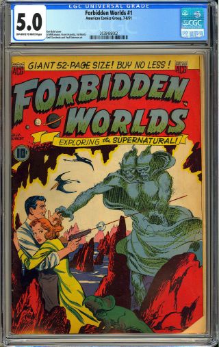 Forbidden Worlds 1 First Issue Frazetta Art Pre - Code Horror Acg 1951 Cgc 5.  0