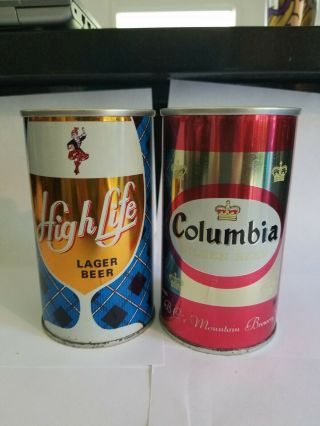 2 Older Bc Cans - High Life And Columbia