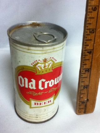 Old crown light and dry vintage metal beer can 12 oz.  4.  75 