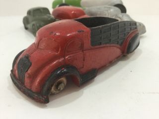 Vintage Sun Rubber Toy 1940s White Stake Delivery Dump Truck Usa 5.  5” Red 47