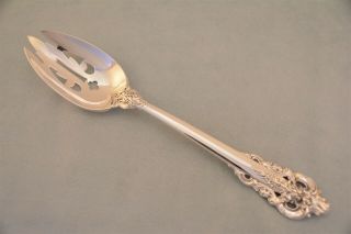 Wallace Grande Baroque Sterling Silver 8 - 3/4 " Pierced Serving Spoon No Monogram