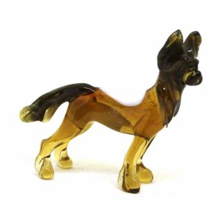 Middle Blown Art Glass Figurine Dog - Chinese Crested Russian Handmade 147
