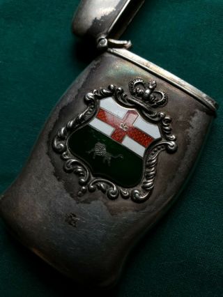 VINTAGE STERLING SILVER MATCH SAFE HALLMARKED WITH COAT OF ARMS SAINT GEORGE 4