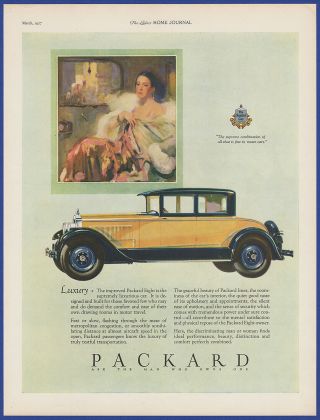 Vintage 1927 Packard Automobile Motor Car Art Decor Ephemera 20 