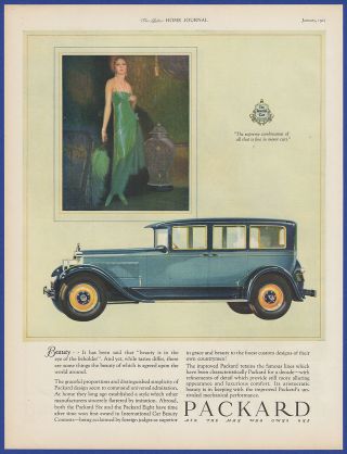 Vintage 1927 Packard Eight Automobile Motor Car Art Decor Ephemera 20 