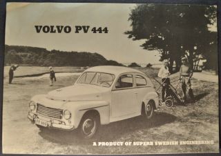 1957 - 1958 Volvo Pv 444 Sales Brochure Sheet