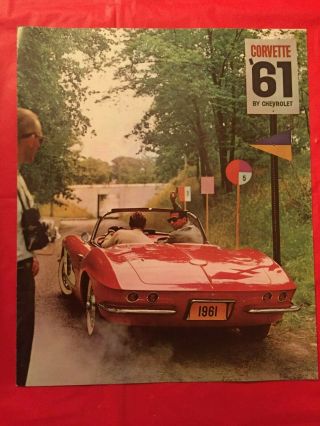 1961 Chevrolet " Corvette " Dealer Car Sales Brochure