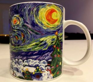 Starbucks Vincent Van Gogh A Starry Night Coffee Mug Collectible Cup Tea Art