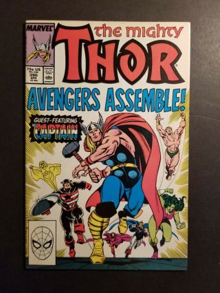 The Mighty Thor 390 Vf 8.  0 Captain America Weilds Mjolnir Avengers Endgame