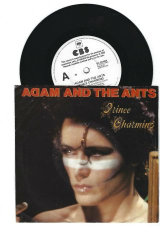 Adam And The Ants Prince Charming Australia White Label Promo Single,  Pic Cover