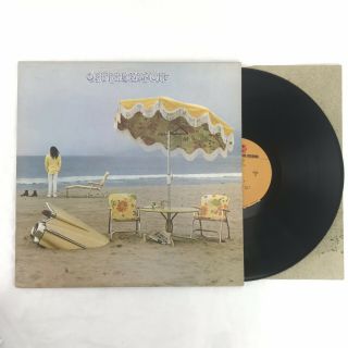Neil Young On The Beach Lp 1974 Reprise C/o Floral Pattern Inside Jacket