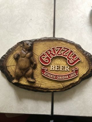 Vintage Grizzly Canadian Lager Beer Sign