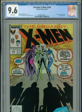 1989 Marvel The Uncanny X - Men 244 1st Appearance Jubilee Cgc 9.  6 White Box16