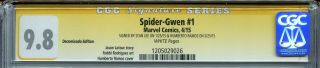 Spider - Gwen 1 CGC 9.  8 SS X2 Decomixado variant Stan Lee Spider - Man Spider - Woman 2