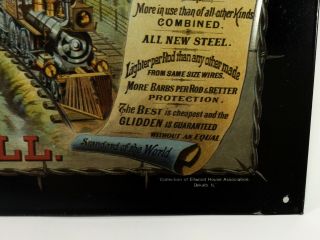 Vintage,  Glidden Steel Barb Wire Metal Sign,  12 - 7/8 
