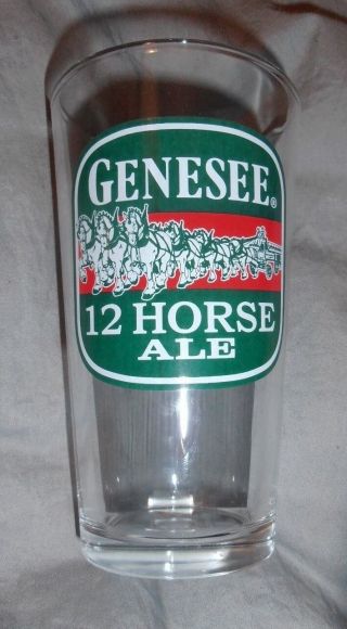 Genesee Brewing Company Genny 12 Horse Ale Beer Pint Glass Rochester Brew