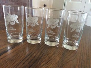 Set Of 4 Old Forester Kentucky Bourbon Glasses Brown - Forman High Ball