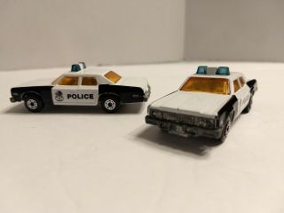 Vintage Matchbox Superfast Lesney 1979 Plymouth Gran Fury Police Car Set Of 2