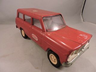 Vintage 1970s Tonka Red Jeep Wagoneer Pressed Steel Toy 9 " Long
